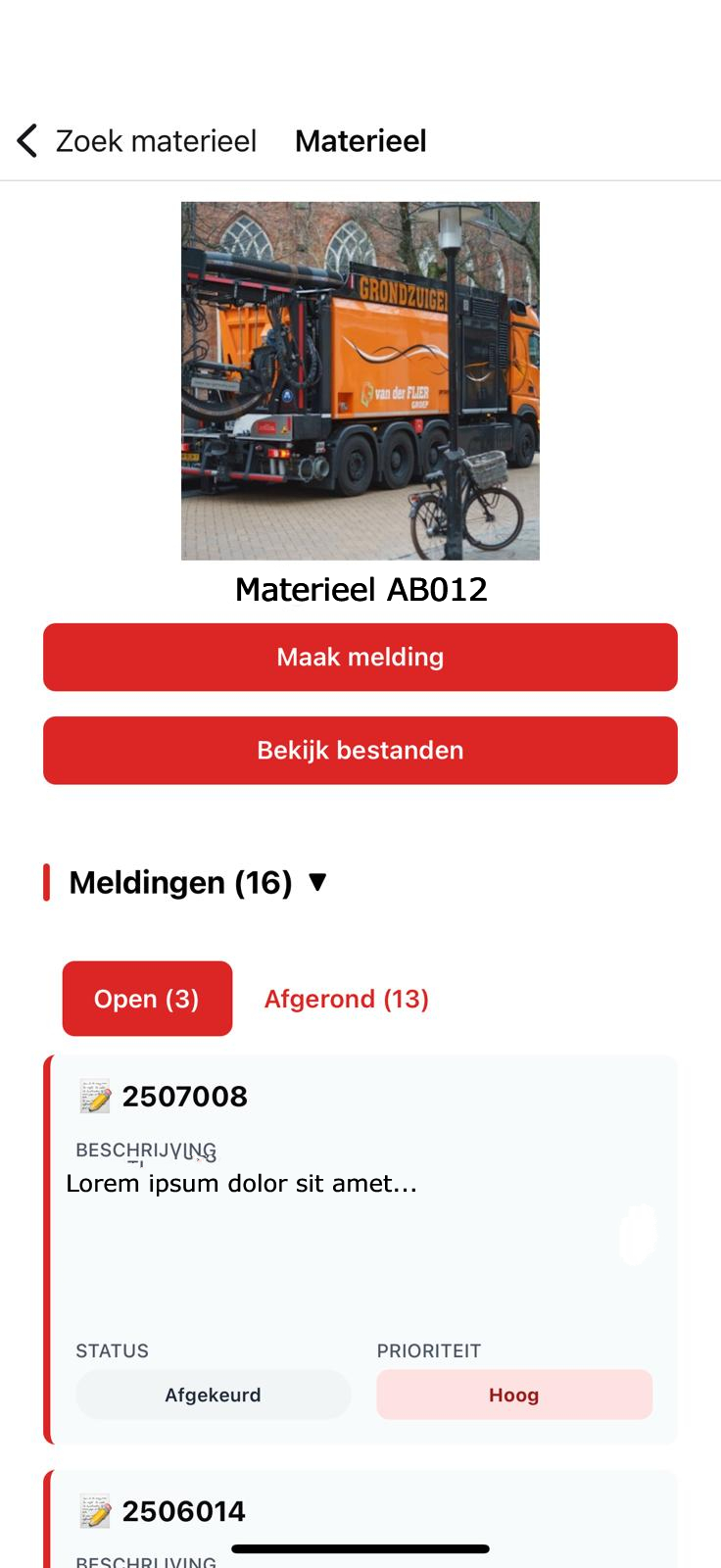 Screenshot EquipMeister rapporten